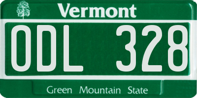 VT license plate ODL328