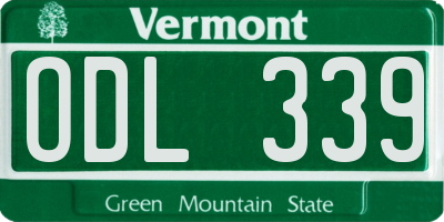 VT license plate ODL339