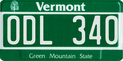 VT license plate ODL340