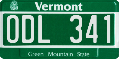 VT license plate ODL341