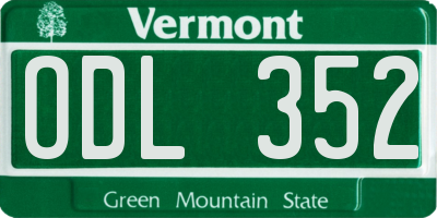 VT license plate ODL352