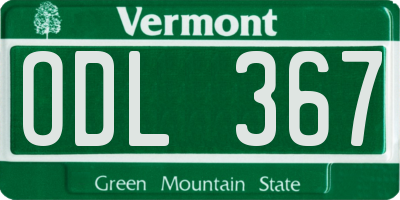 VT license plate ODL367
