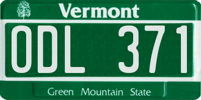 VT license plate ODL371