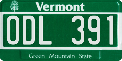 VT license plate ODL391