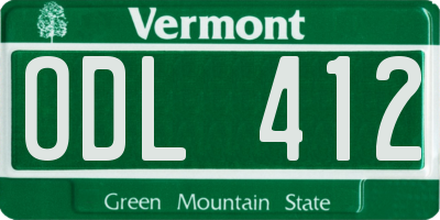 VT license plate ODL412