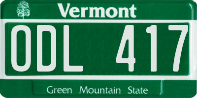 VT license plate ODL417