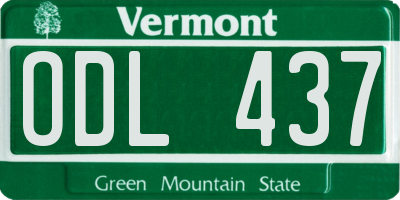 VT license plate ODL437