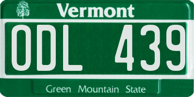 VT license plate ODL439