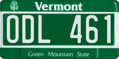 VT license plate ODL461