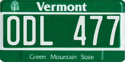 VT license plate ODL477