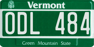 VT license plate ODL484