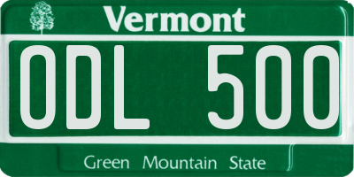 VT license plate ODL500