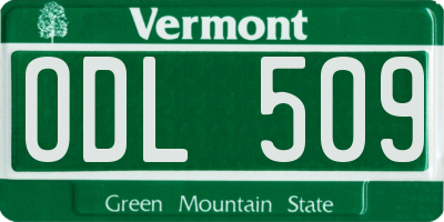 VT license plate ODL509