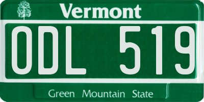 VT license plate ODL519