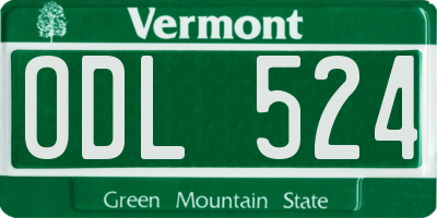 VT license plate ODL524