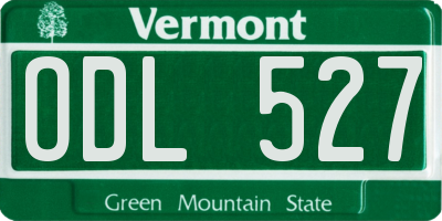 VT license plate ODL527