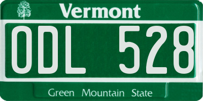 VT license plate ODL528