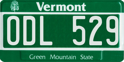VT license plate ODL529