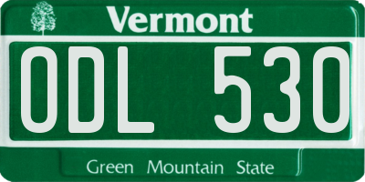 VT license plate ODL530