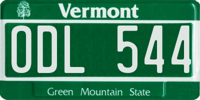 VT license plate ODL544