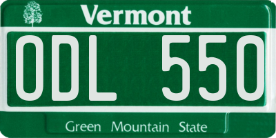 VT license plate ODL550