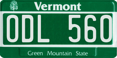 VT license plate ODL560