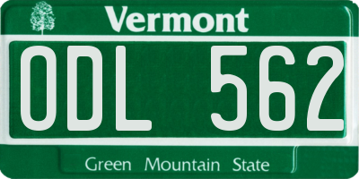 VT license plate ODL562