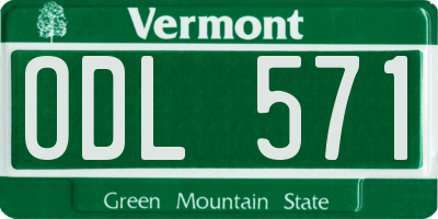 VT license plate ODL571