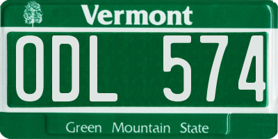 VT license plate ODL574