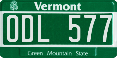 VT license plate ODL577