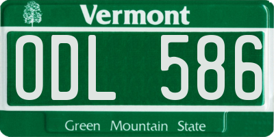 VT license plate ODL586