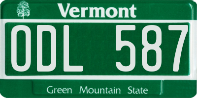 VT license plate ODL587