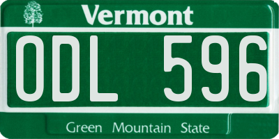 VT license plate ODL596