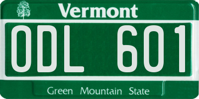VT license plate ODL601