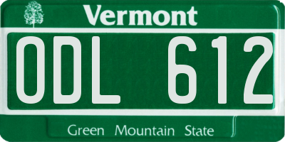 VT license plate ODL612