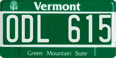 VT license plate ODL615