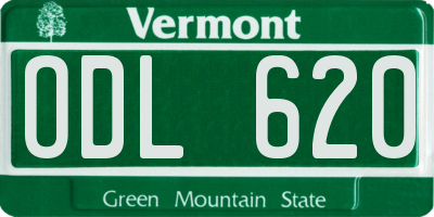 VT license plate ODL620