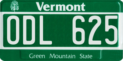 VT license plate ODL625