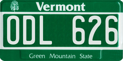 VT license plate ODL626