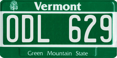 VT license plate ODL629