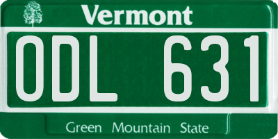 VT license plate ODL631