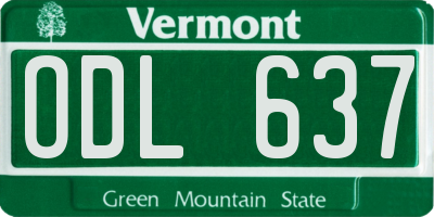 VT license plate ODL637