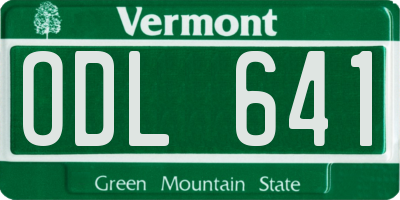 VT license plate ODL641