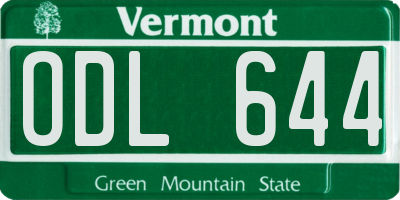VT license plate ODL644