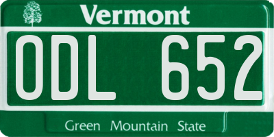 VT license plate ODL652