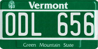 VT license plate ODL656