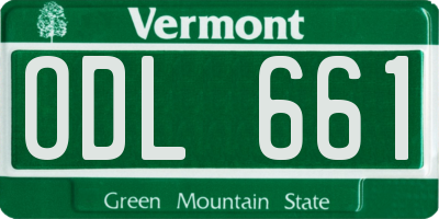 VT license plate ODL661