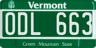 VT license plate ODL663