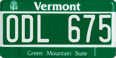 VT license plate ODL675