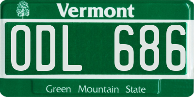 VT license plate ODL686